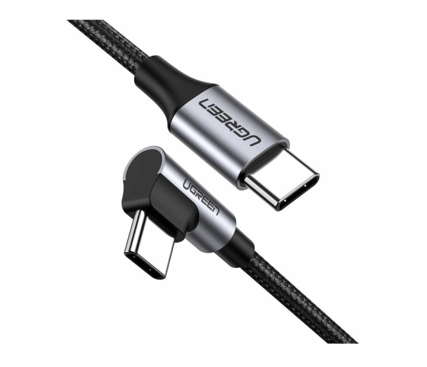 UGREEN Kabel USB-C do USB-C kątowy US255 QC 3.0 PD 3A 60W 1m czarn - 1489145 - zdjęcie
